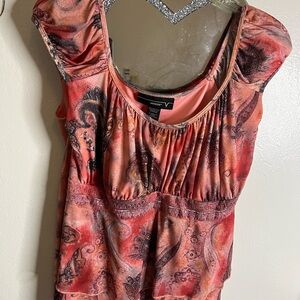 Venezia Women's Paisley Blouse - Red and Black